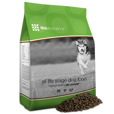 Life's Abundance Dog Food Sold by Mountain Springs Kennels
